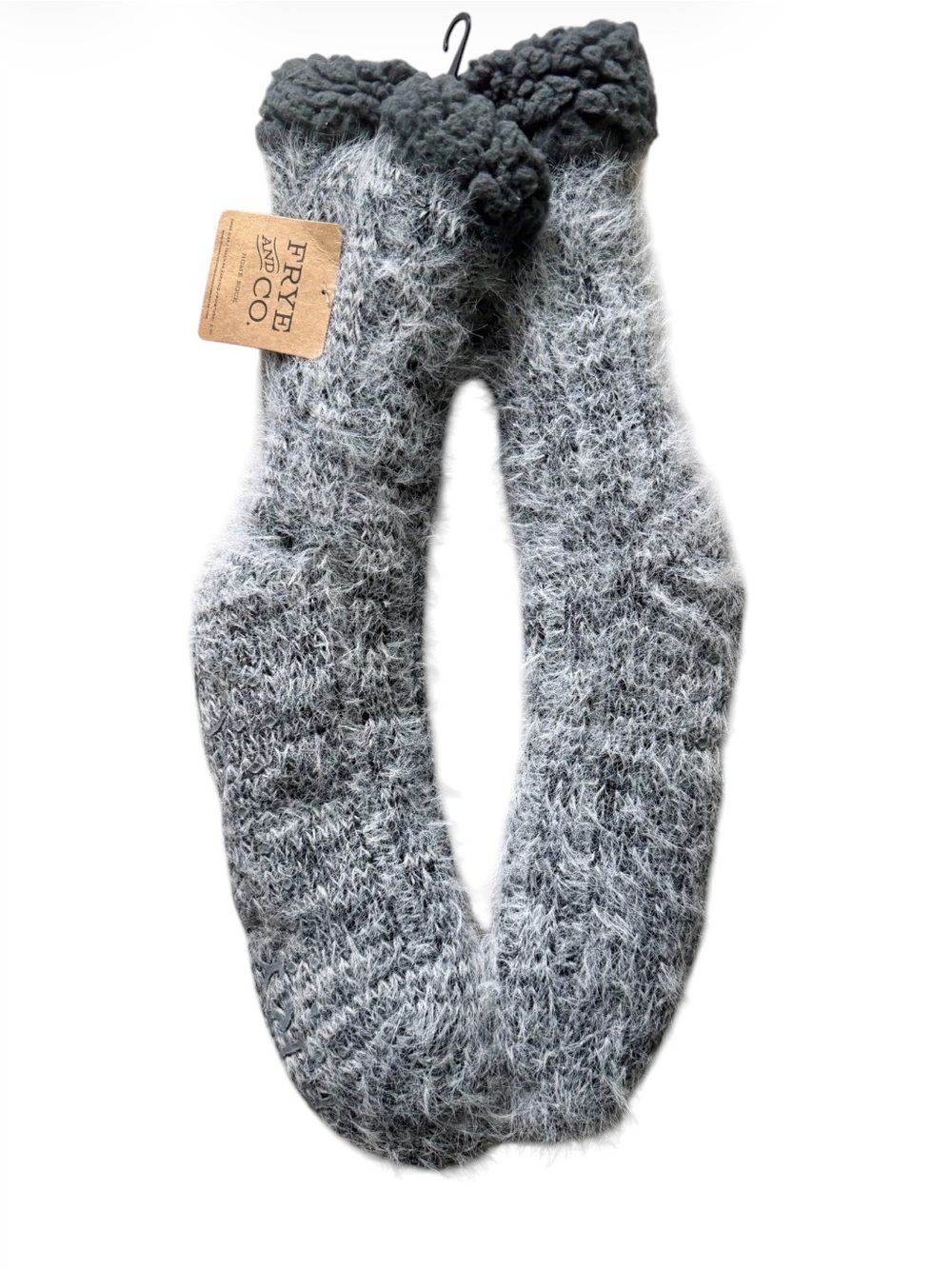 New! Frye soft knit non-skid Home Sock Shoe size 5-10 Gray